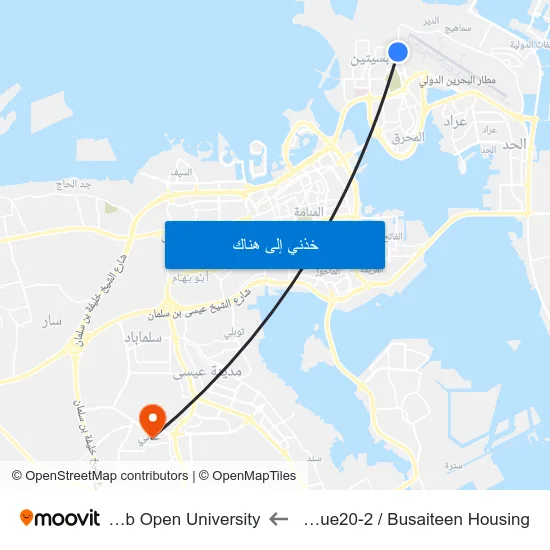 Avenue20-2 / Busaiteen Housing to Arab Open University map