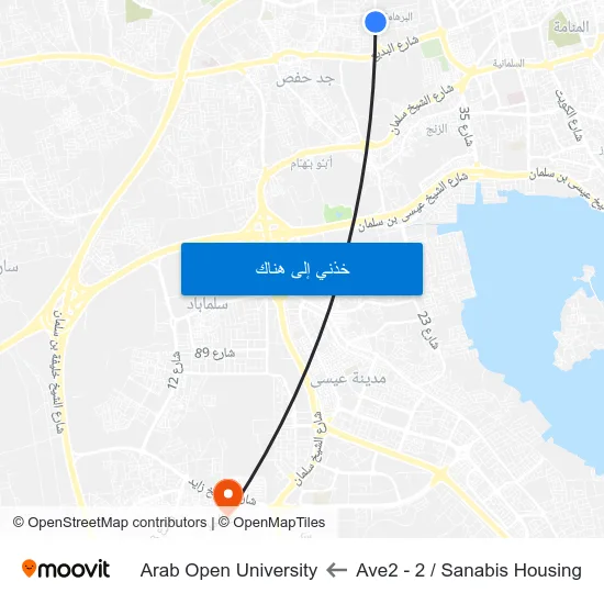 Ave2 - 2 / Sanabis Housing to Arab Open University map