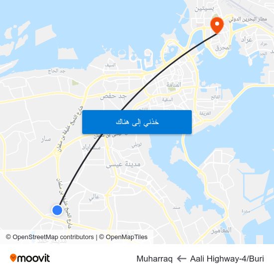 Aali Highway-4/Buri to Muharraq map