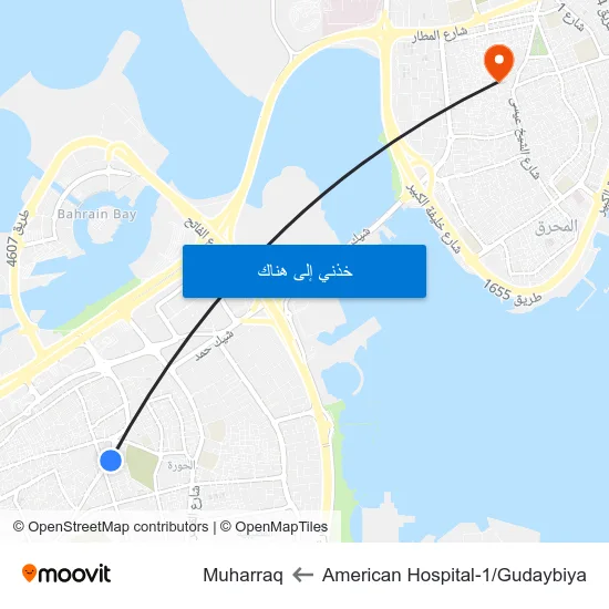 American Hospital-1/Gudaybiya to Muharraq map