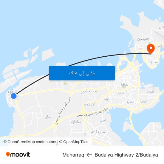Budaiya Highway-2/Budaiya to Muharraq map