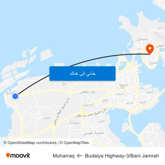 Budaiya Highway-3/Bani Jamrah to Muharraq map