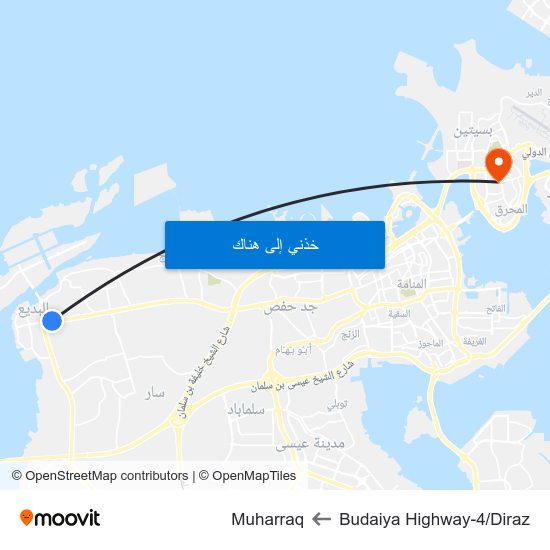 Budaiya Highway-4/Diraz to Muharraq map