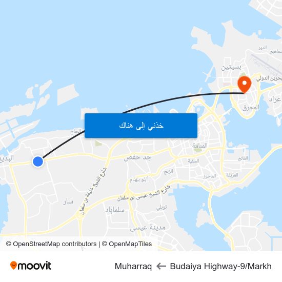 Budaiya Highway-9/Markh to Muharraq map