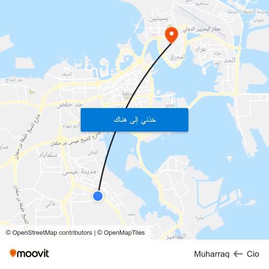 Cio to Muharraq map