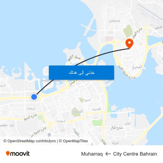 City Centre Bahrain to Muharraq map