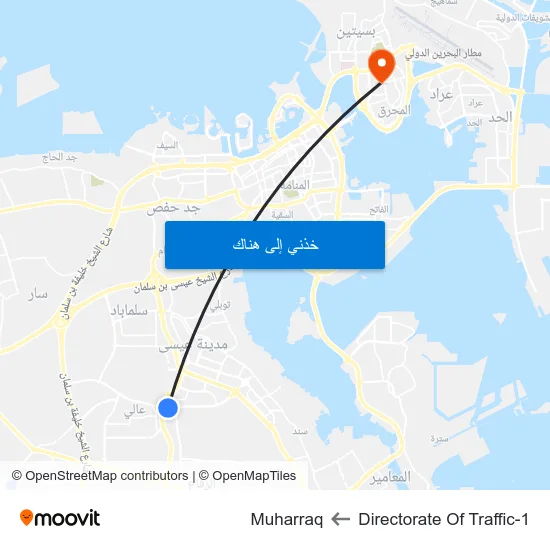 Directorate Of Traffic-1 to Muharraq map