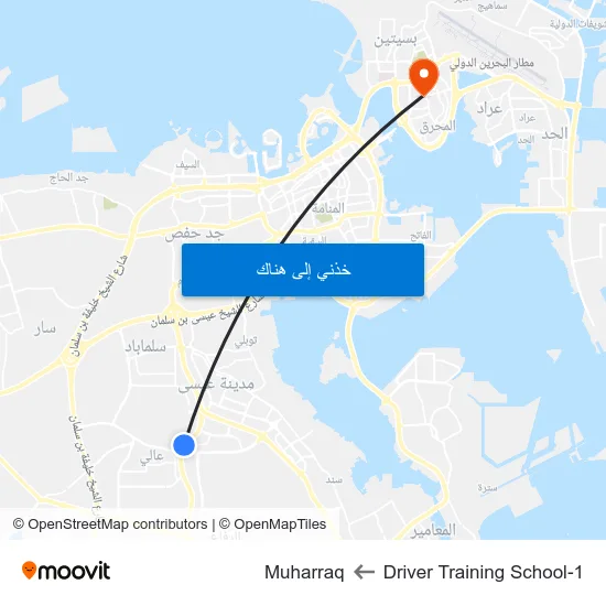 Driver Training School-1 to Muharraq map