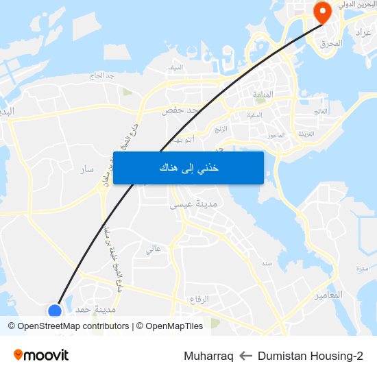 Dumistan Housing-2 to Muharraq map