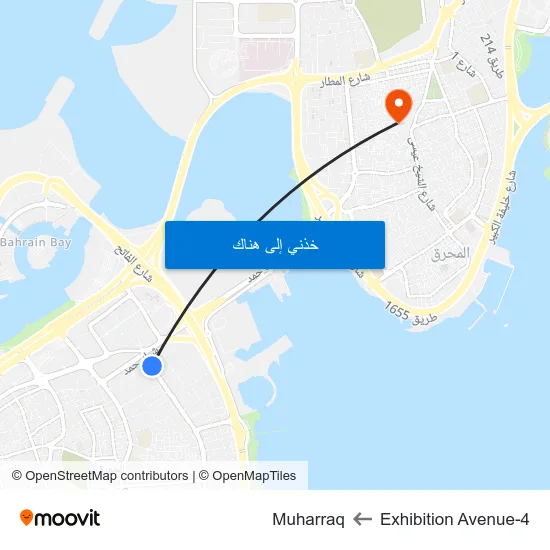 Exhibition Avenue-4 to Muharraq map