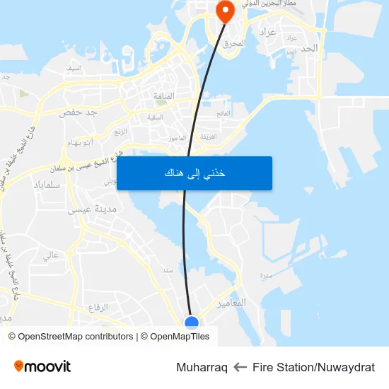 Fire Station/Nuwaydrat to Muharraq map