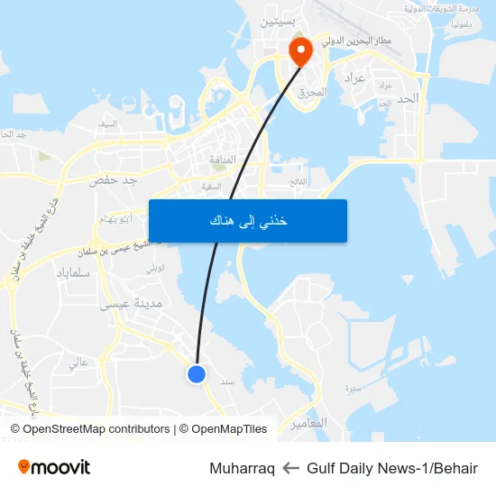 Gulf Daily News-1/Behair to Muharraq map