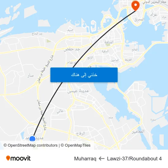 Lawzi-37/Roundabout 4 to Muharraq map