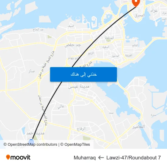 Lawzi-47/Roundabout 7 to Muharraq map