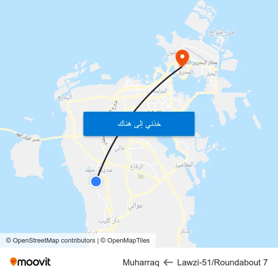 Lawzi-51/Roundabout 7 to Muharraq map