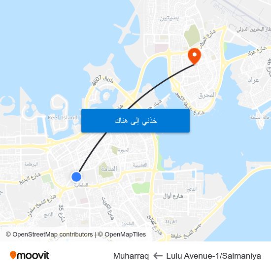 Lulu Avenue-1/Salmaniya to Muharraq map