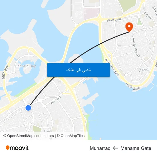 Manama Gate to Muharraq map