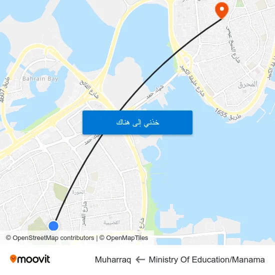 Ministry Of Education/Manama to Muharraq map