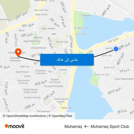 Muharraq Sport Club to Muharraq map