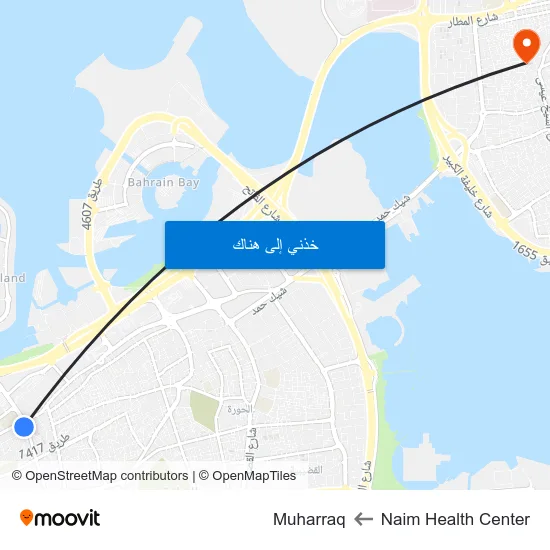 Naim Health Center to Muharraq map