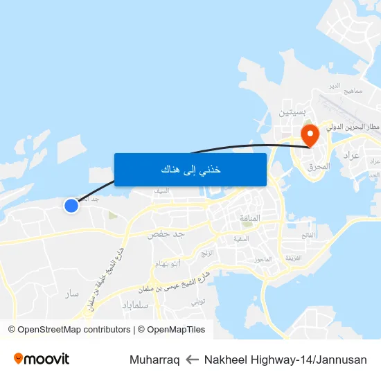 Nakheel Highway-14/Jannusan to Muharraq map