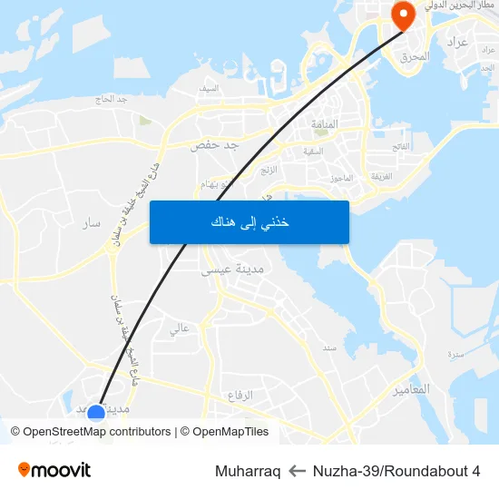 Nuzha-39/Roundabout 4 to Muharraq map