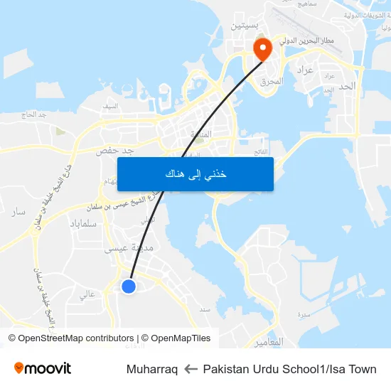 Pakistan Urdu School1/Isa Town to Muharraq map