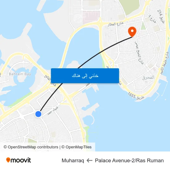 Palace Avenue-2/Ras Ruman to Muharraq map