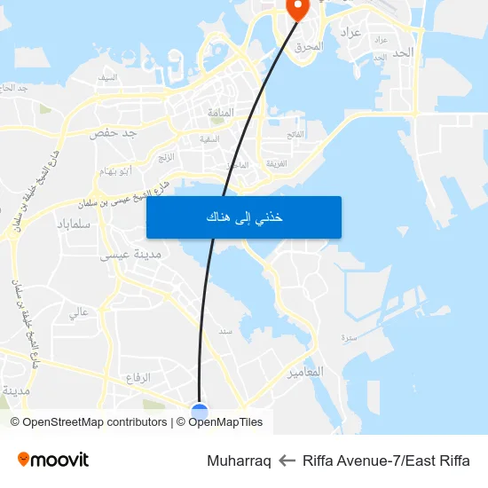 Riffa Avenue-7/East Riffa to Muharraq map
