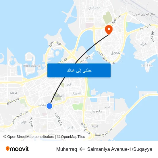 Salmaniya Avenue-1/Suqayya to Muharraq map