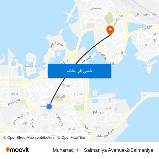 Salmaniya Avenue-2/Salmaniya to Muharraq map