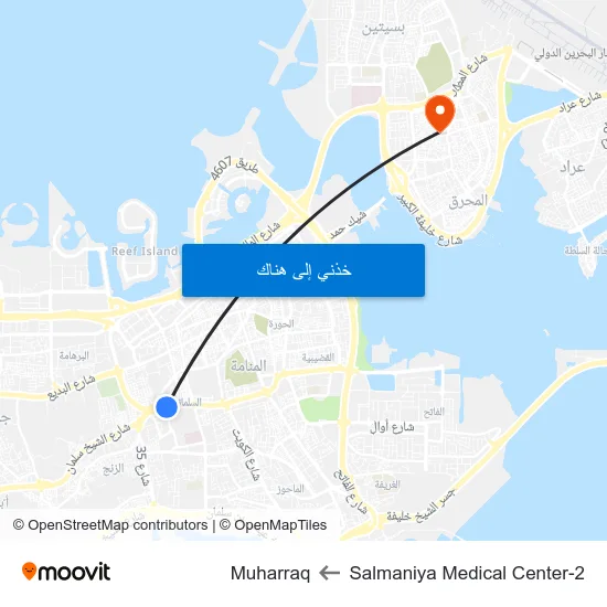 Salmaniya Medical Center-2 to Muharraq map