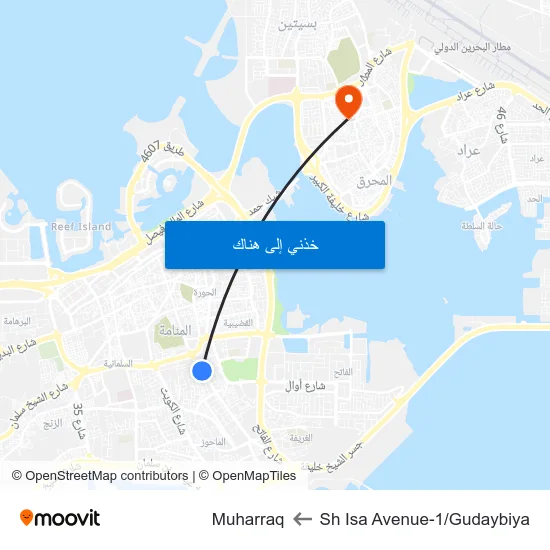Sh Isa Avenue-1/Gudaybiya to Muharraq map