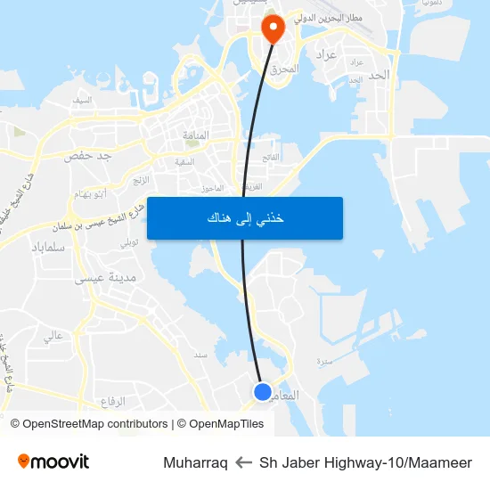 Sh Jaber Highway-10/Maameer to Muharraq map