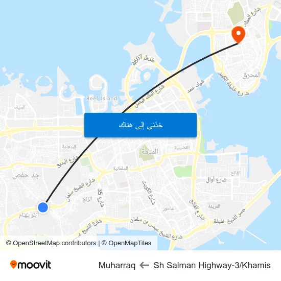 Sh Salman Highway-3/Khamis to Muharraq map