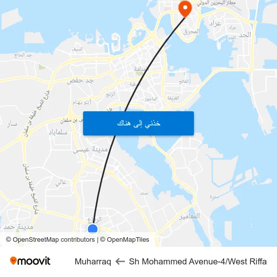 Sh Mohammed Avenue-4/West Riffa to Muharraq map