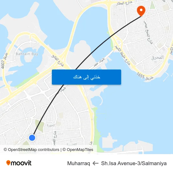 Sh.Isa Avenue-3/Salmaniya to Muharraq map