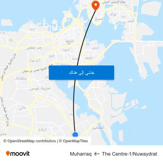 The Centre-1/Nuwaydrat to Muharraq map