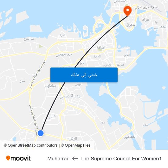 The Supreme Council For Women1 to Muharraq map