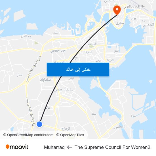 The Supreme Council For Women2 to Muharraq map