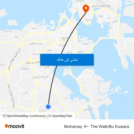The Walk/Bu Kuwara to Muharraq map