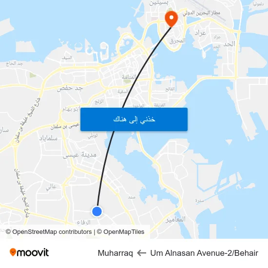 Um Alnasan Avenue-2/Behair to Muharraq map