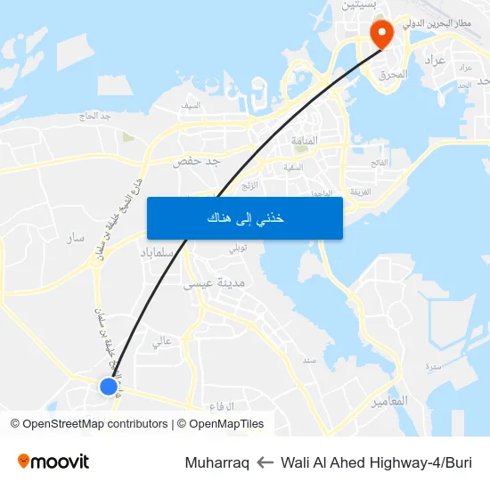 Wali Al Ahed Highway-4/Buri to Muharraq map