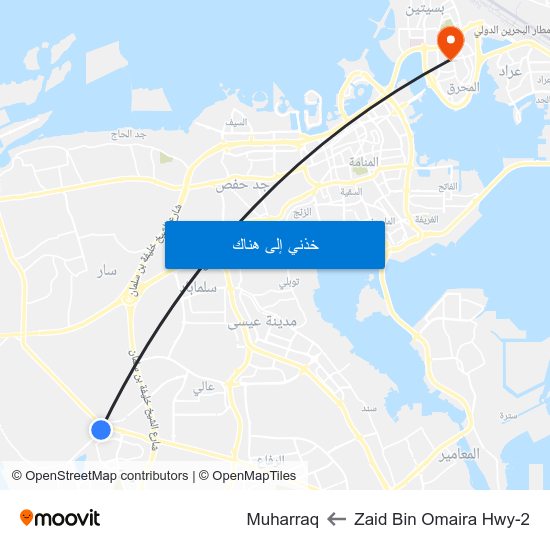 Zaid Bin Omaira Hwy-2 to Muharraq map