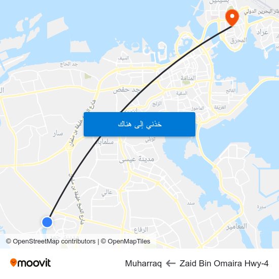 Zaid Bin Omaira Hwy-4 to Muharraq map