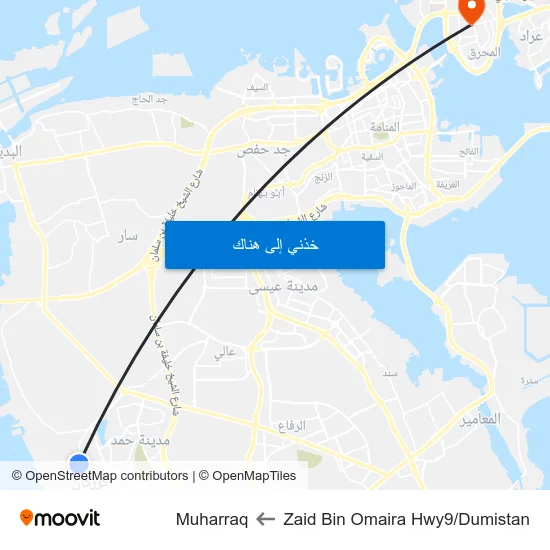 Zaid Bin Omaira Hwy9/Dumistan to Muharraq map