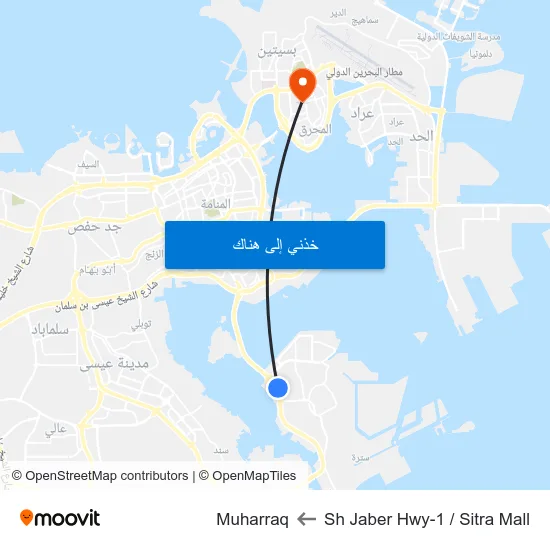 Sh Jaber Hwy-1 / Sitra Mall to Muharraq map