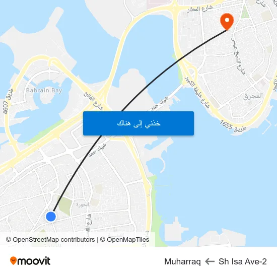 Sh Isa Ave-2 to Muharraq map