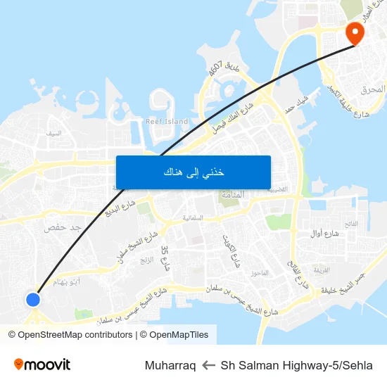 Sh Salman Highway-5/Sehla to Muharraq map