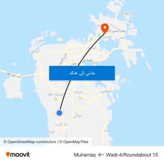 Wadi-4/Roundabout 15 to Muharraq map